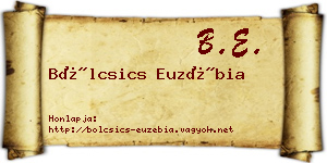 Bölcsics Euzébia névjegykártya